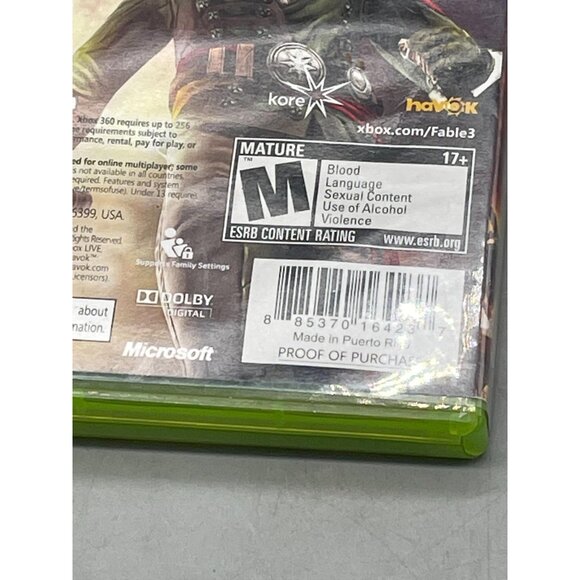 XBOX 360 Fable III Microsoft Game Studios Rated M 17+ Made in USA 2008 READ - Picture 6 of 9